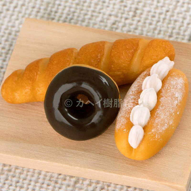 Bread Platter - Baguette, Chocolate Donut and Coconut Cream Bun Knickknack