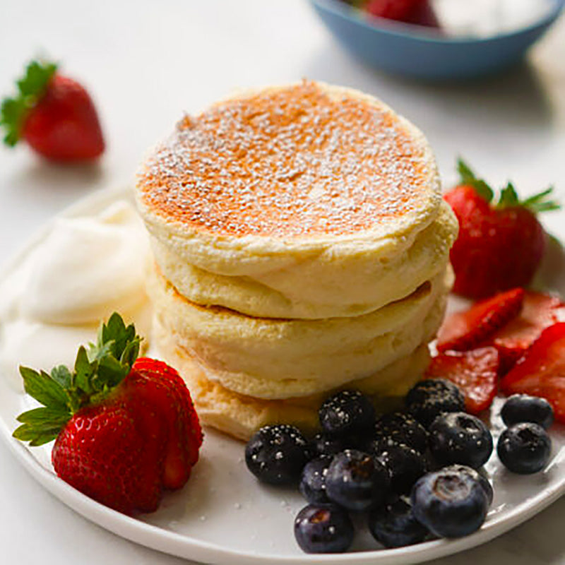 Western Dessert - Fluffy Japanese Soufflé Pancakes with Sugar Powder Wooden Clip