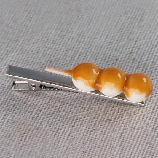 Wagashi (Traditional Japanese Confectionery) Series - Mitarashi Dango Hair Clip