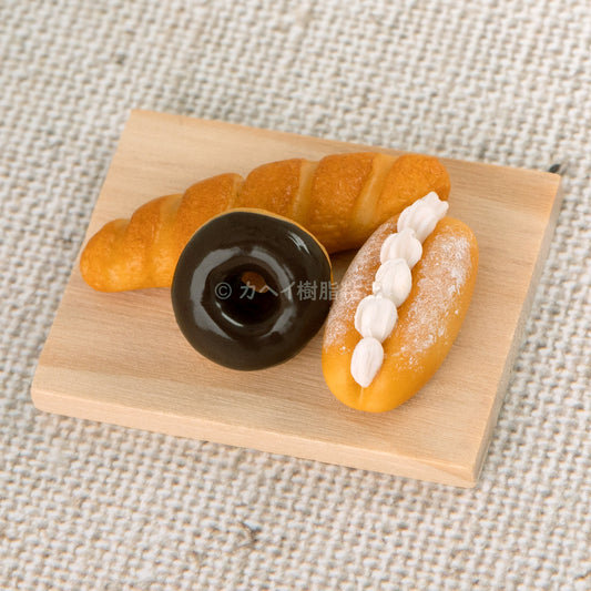 Bread Platter - Baguette, Chocolate Donut and Coconut Cream Bun Knickknack